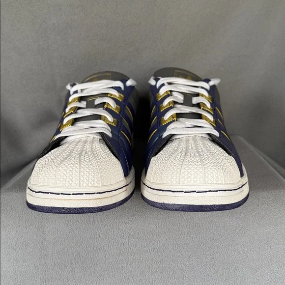 Adidas Superstar Shoes in Purple, White, and Gold - Picture 4 of 9